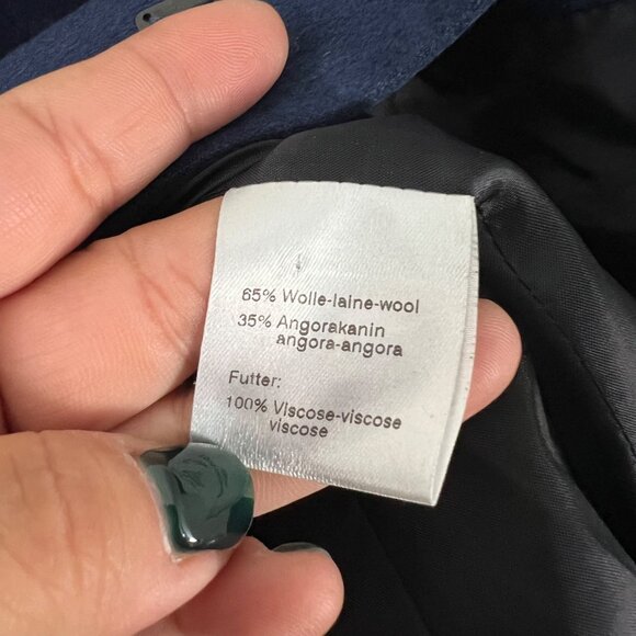 Akris Punto Wool Angora Navy Blue Blazer Jacket Size 6 Womens - Picture 3 of 7